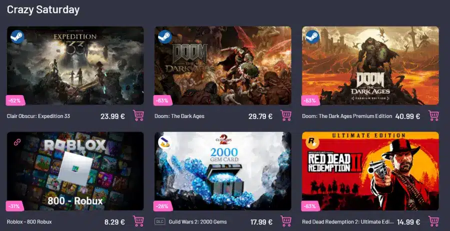 Sconti Crazy Saturday di Instant Gaming migliori giochi