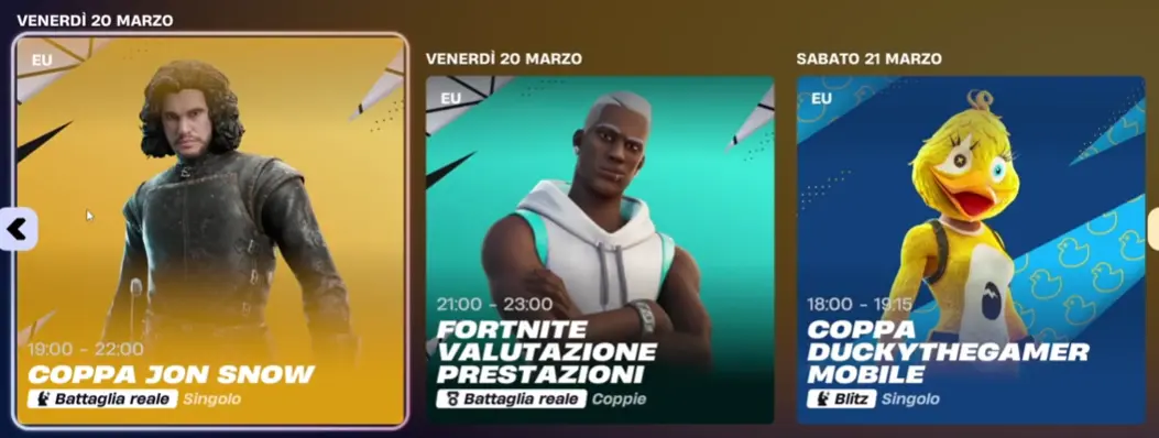 Coppa Jon Snow su Fortnite