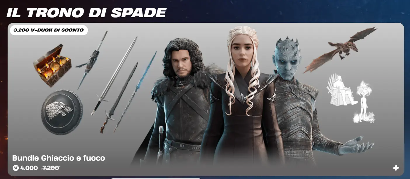 Bundle trono di spade su Fortnite