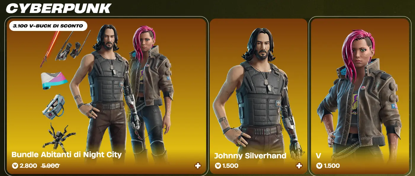 Bundle di Cyberpunk su Fortnite