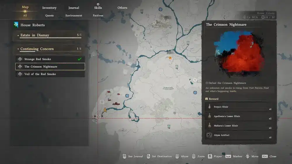 Location dell'Incubo Scarlatto in Crimson Desert