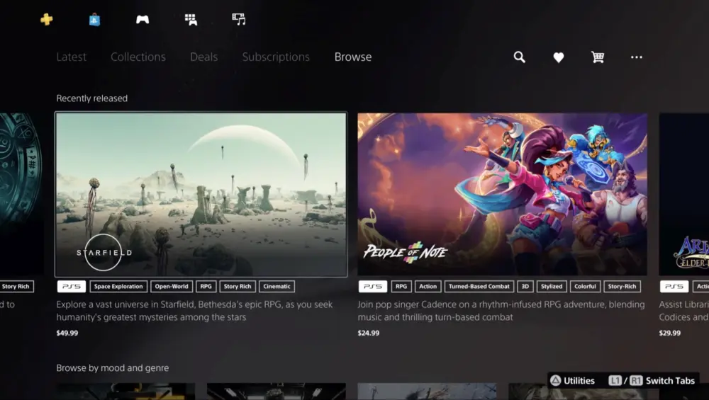 Nuova interfaccia su PS Store