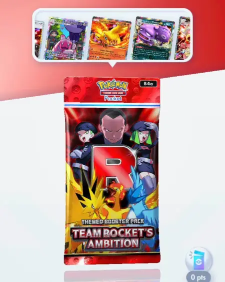 carte de I Loschi Piani del Team Rocket, Pokémon TCG Pocket, GCC Pokémon Pocket, Team Rocket's Ambition Card List, Articuno EX del Team Rocket, Zapdos EX del Team Rocket, Moltres EX del Team Rocket